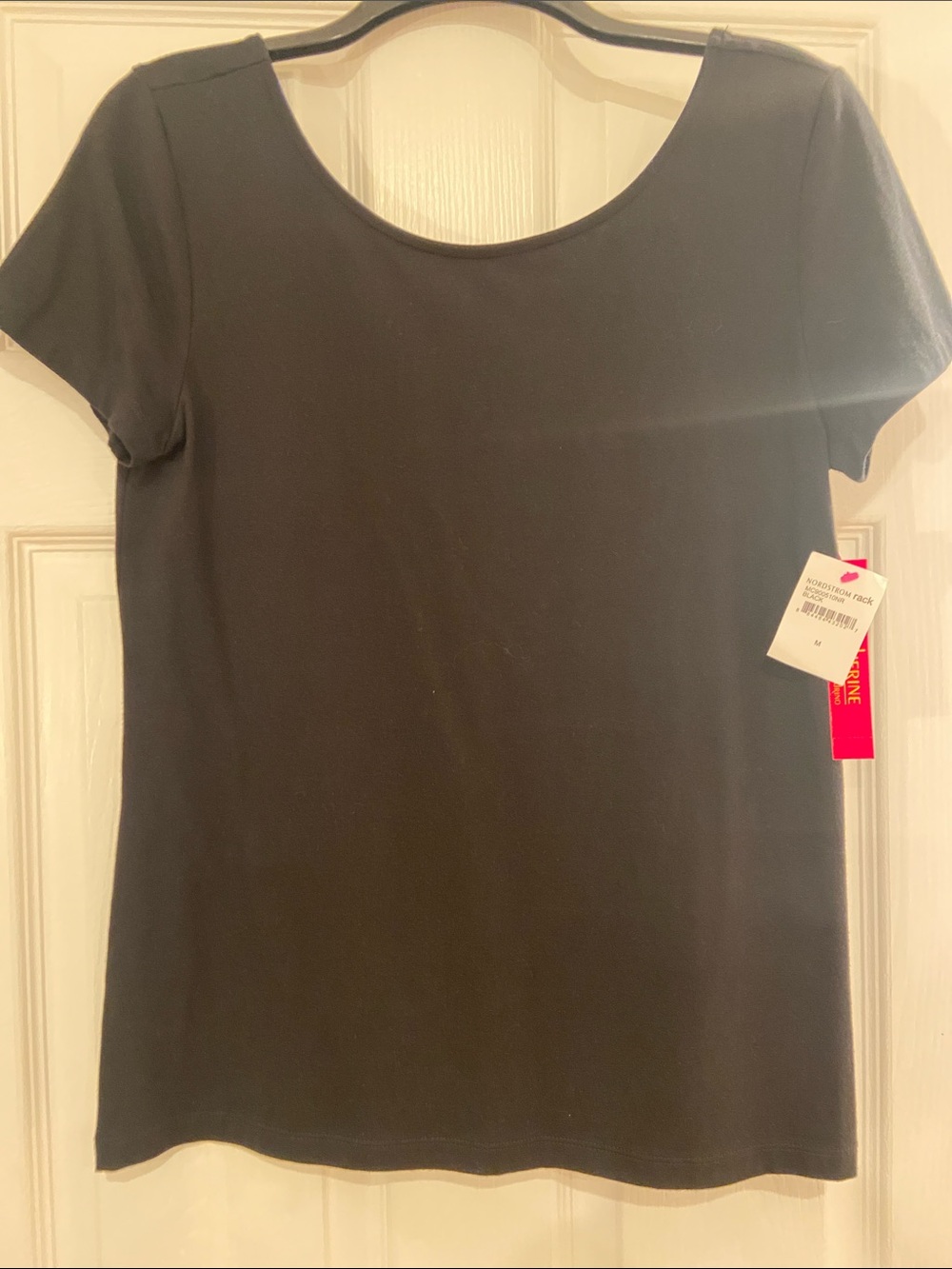 Catherines Black Scoop Neck Short Sleeve Tee - Women's Basic